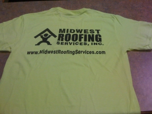 Midwest Roofing Services Has New Tee Shirts for Crews and Service Writers